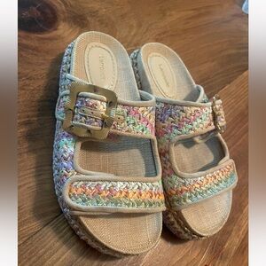 Larroude Maui Slide Sandal size 7 perfect condition Smoke pet free home like new